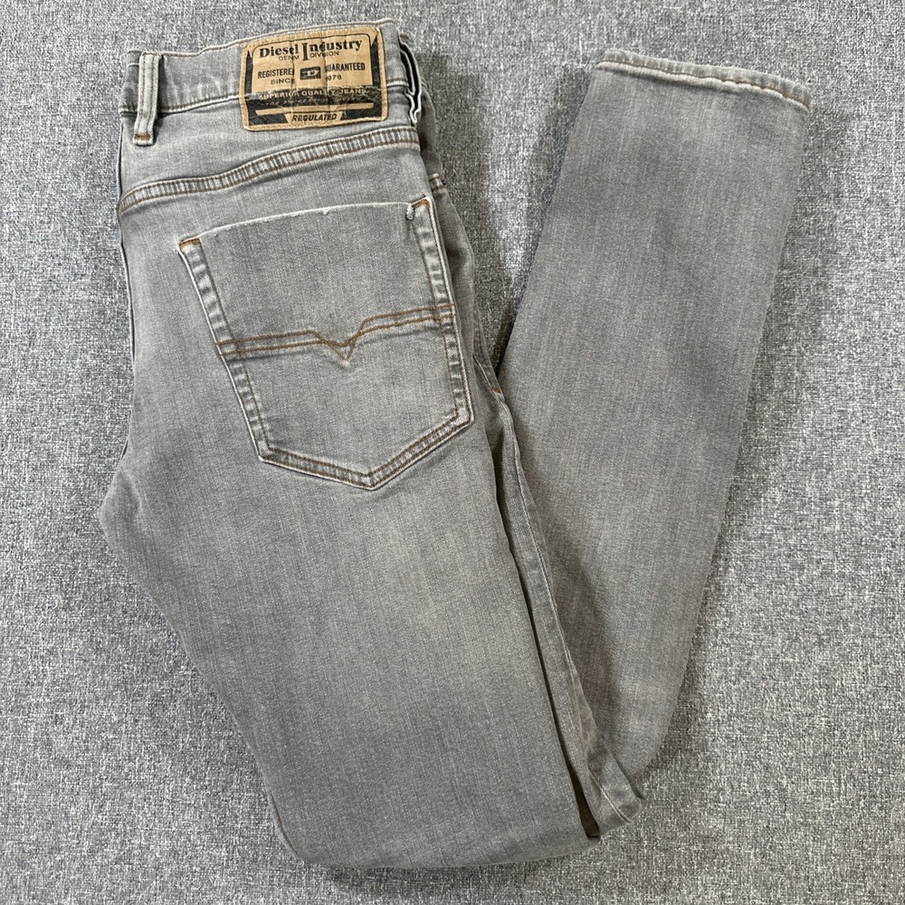 Diesel Tepphar-X Gray Wash Slim Taper Stretch Jeans Mens 30x32 Designer Denim